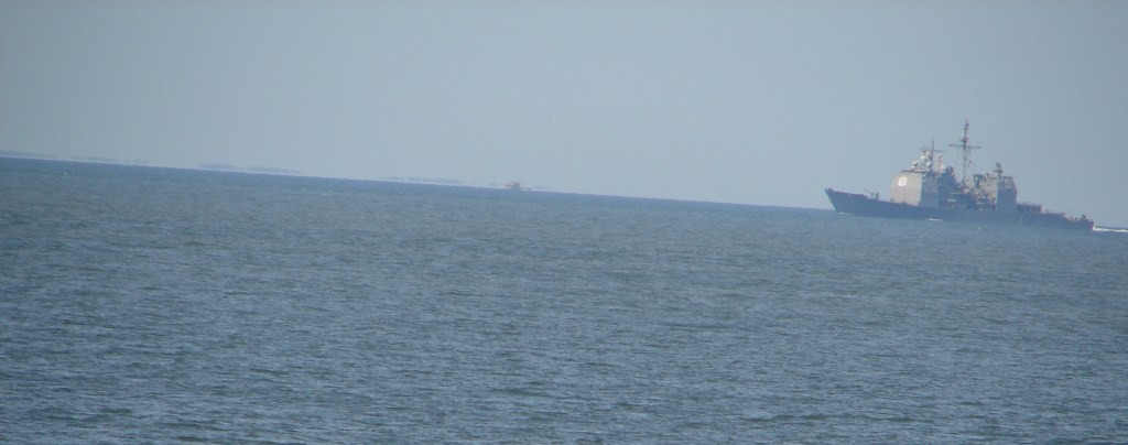 Ship approaching the CBBT.