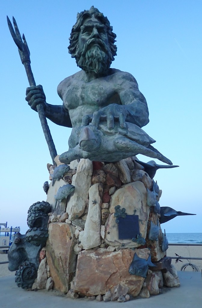 King Neptune statue from front