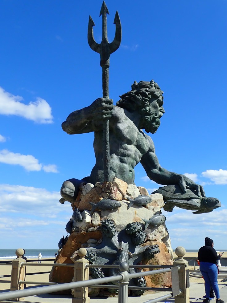 King Neptune statue from side