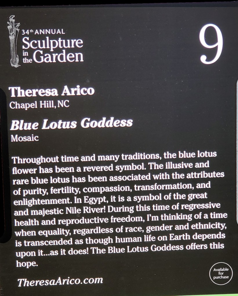 Sign by artist that describes the scuplture